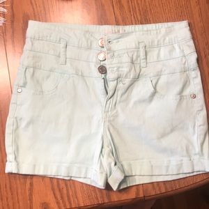 CELEBRITY teal high waisted shorts